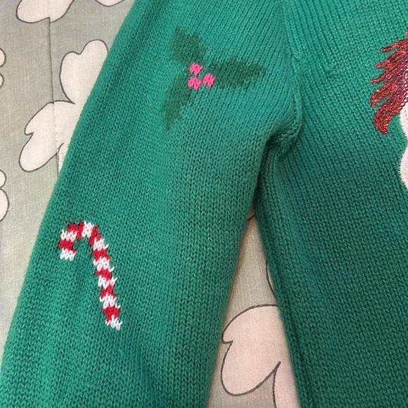 33 Degrees Girls Sequin Unicorns Ugly Christmas Sweater Tunic Candy Cane XL - Picture 5 of 14